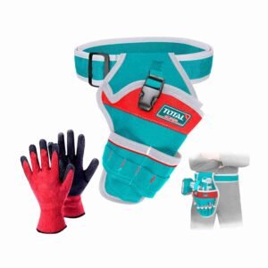 Porta Taladro Correa Bolsillo 16d 8kg + Guantes Total