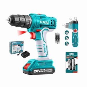 Taladro Atornillador Total 20v + Desarmador Puntas Adaptador