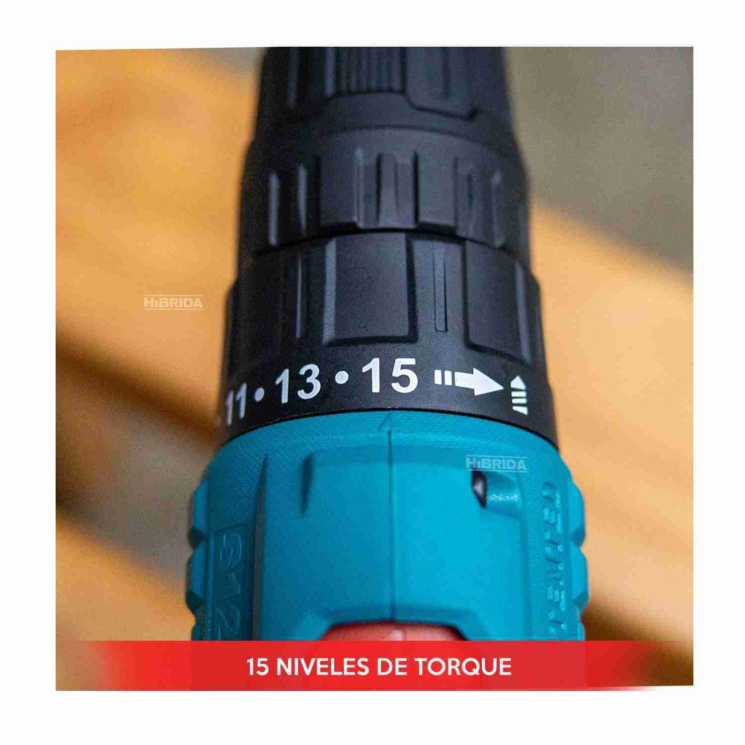 TALADRO ATORNILLADOR 20V + EXTENSOR FLEXIBLE DADOS PUNTAS 23 ACCESORIOS - Imagen 11