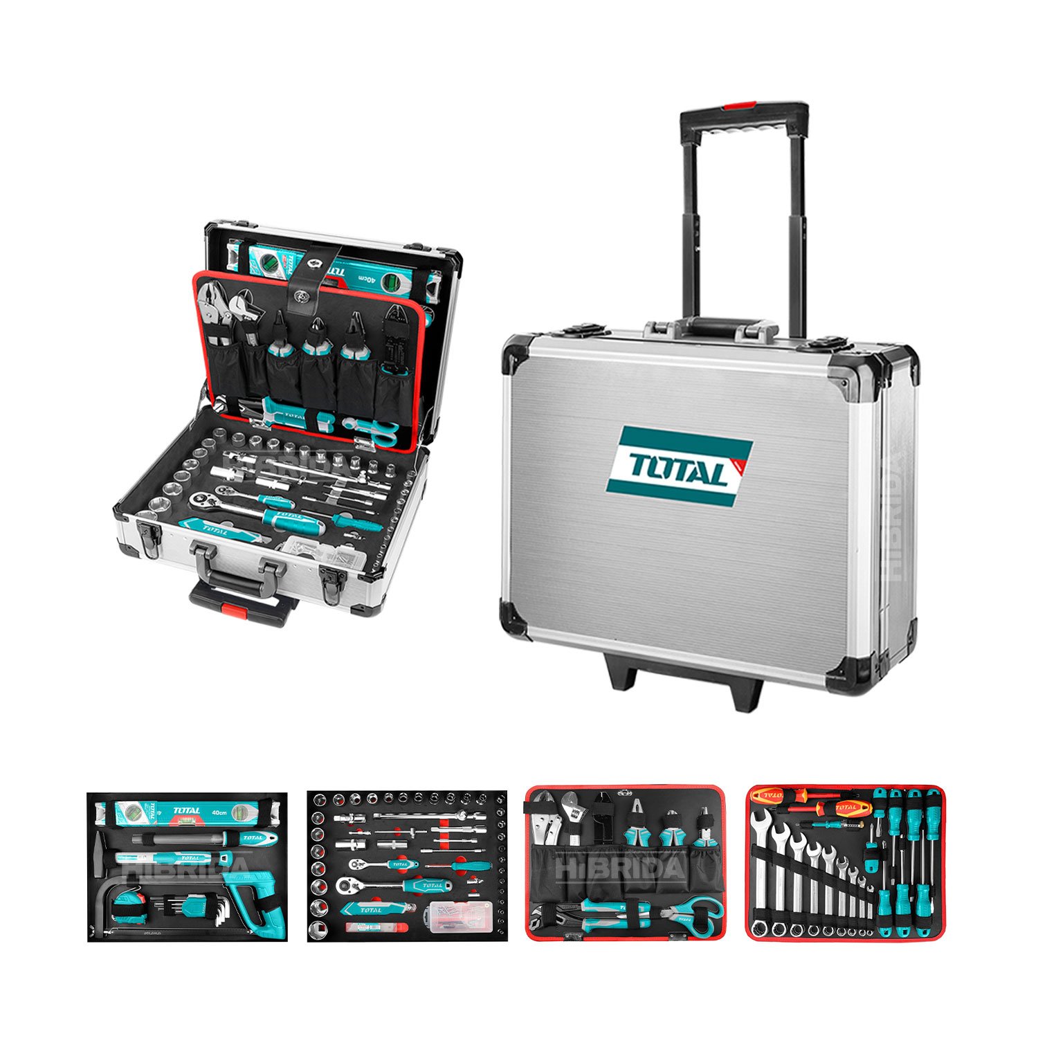 Juego Herramientas Manuales X 147 Pzas Maleta Aluminio Total