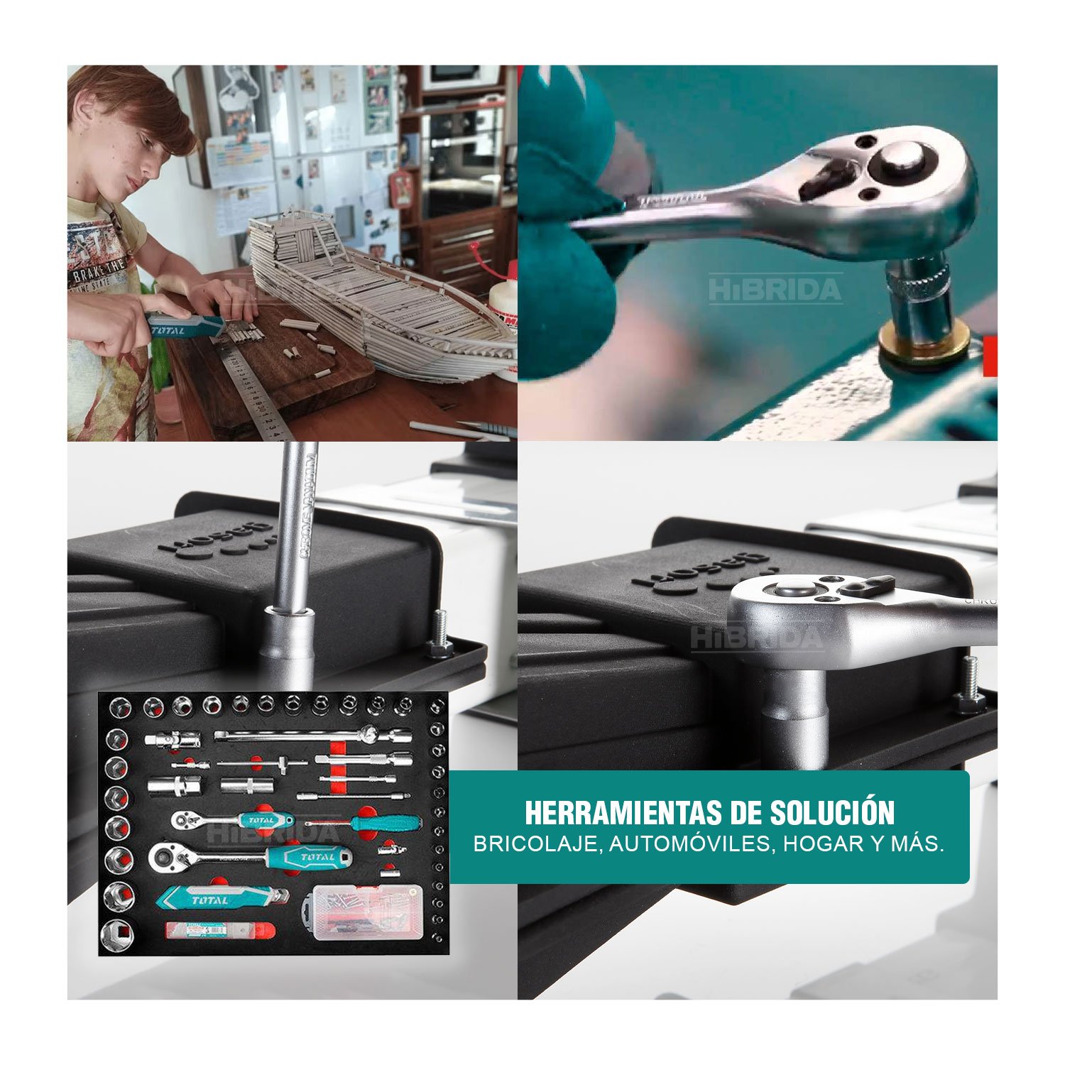 Juego Herramientas Manuales X 147 Pzas Maleta Aluminio Total - Imagen 10