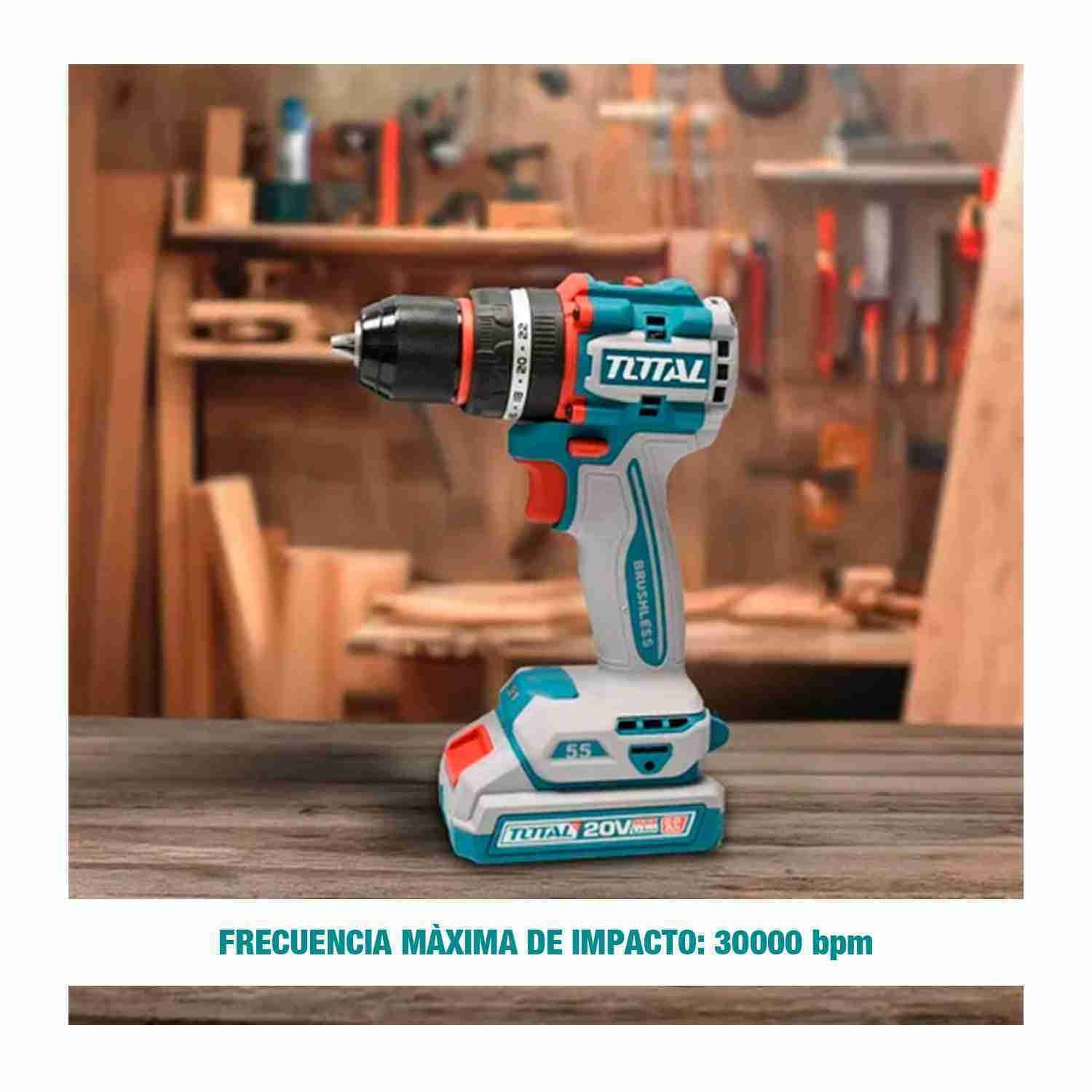 Taladro Atornillador Percutor 20v Brushless Total Tidli205581 - Imagen 7