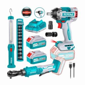 Llave Impacto 500nm + Ratchet Dados Trinquete Lámpara Total