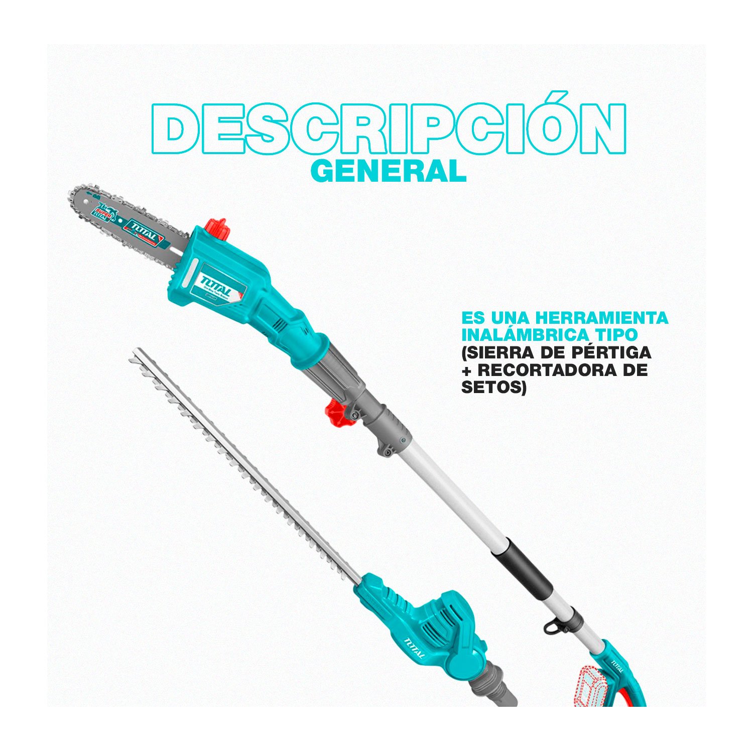 Combo Cortasetos + Sierra Extendible + 1bat 20ah + Cargador - Imagen 4