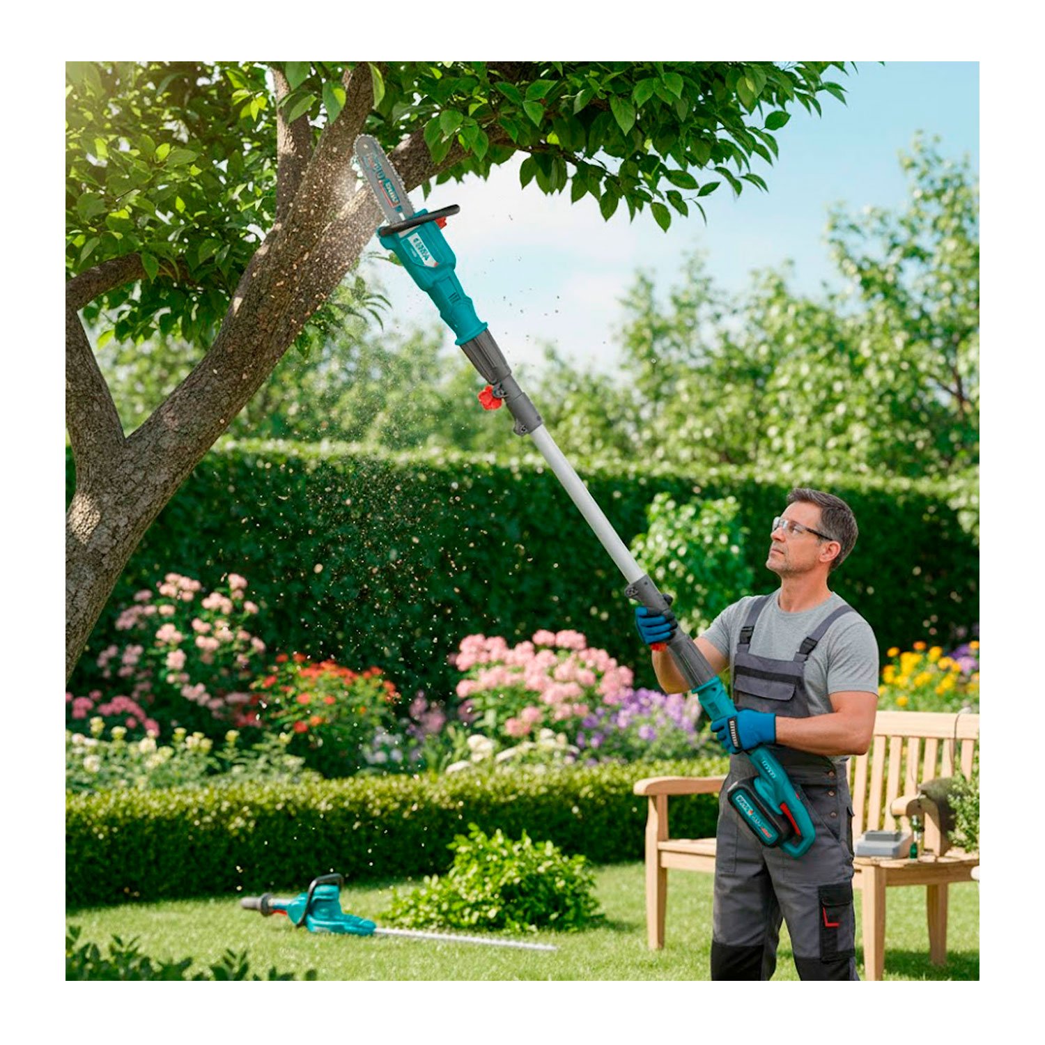 Combo Cortasetos + Sierra Extendible + 1bat 20ah + Cargador - Imagen 9