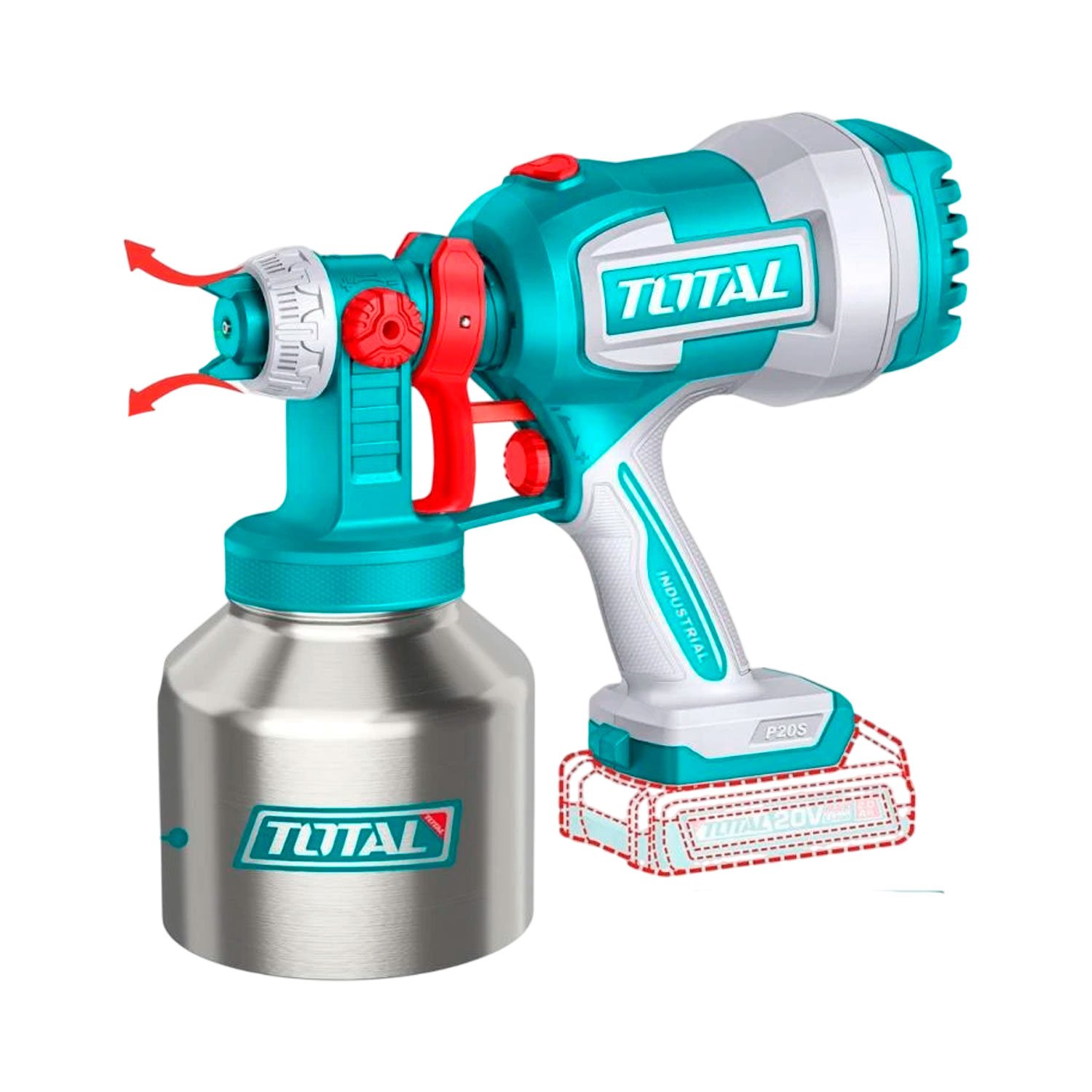 Pistola Para Pintar Inalámbrica 20v Total Alta Precisión