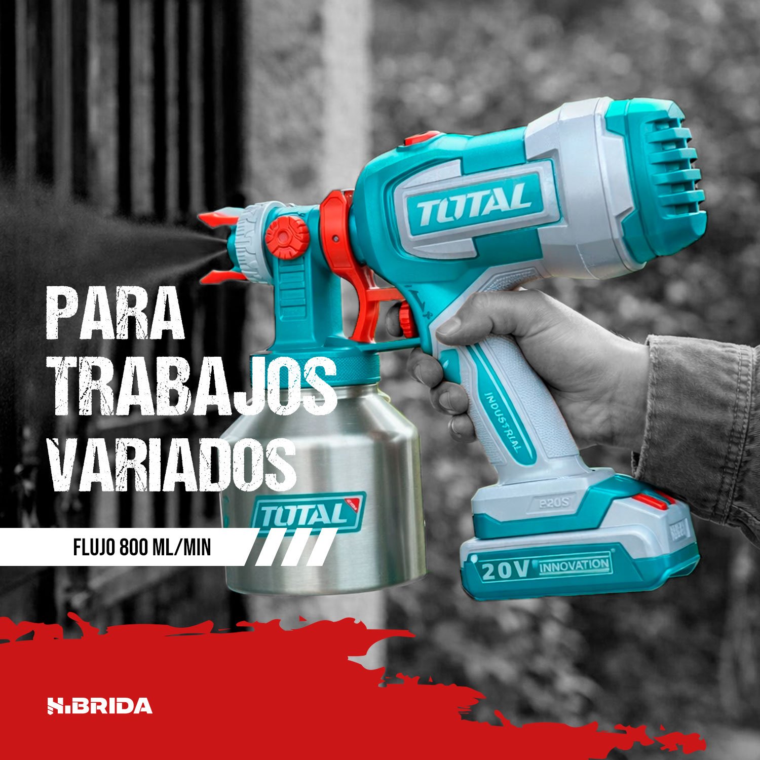 Pistola Para Pintar Inalámbrica 20v Total Alta Precisión - Imagen 4