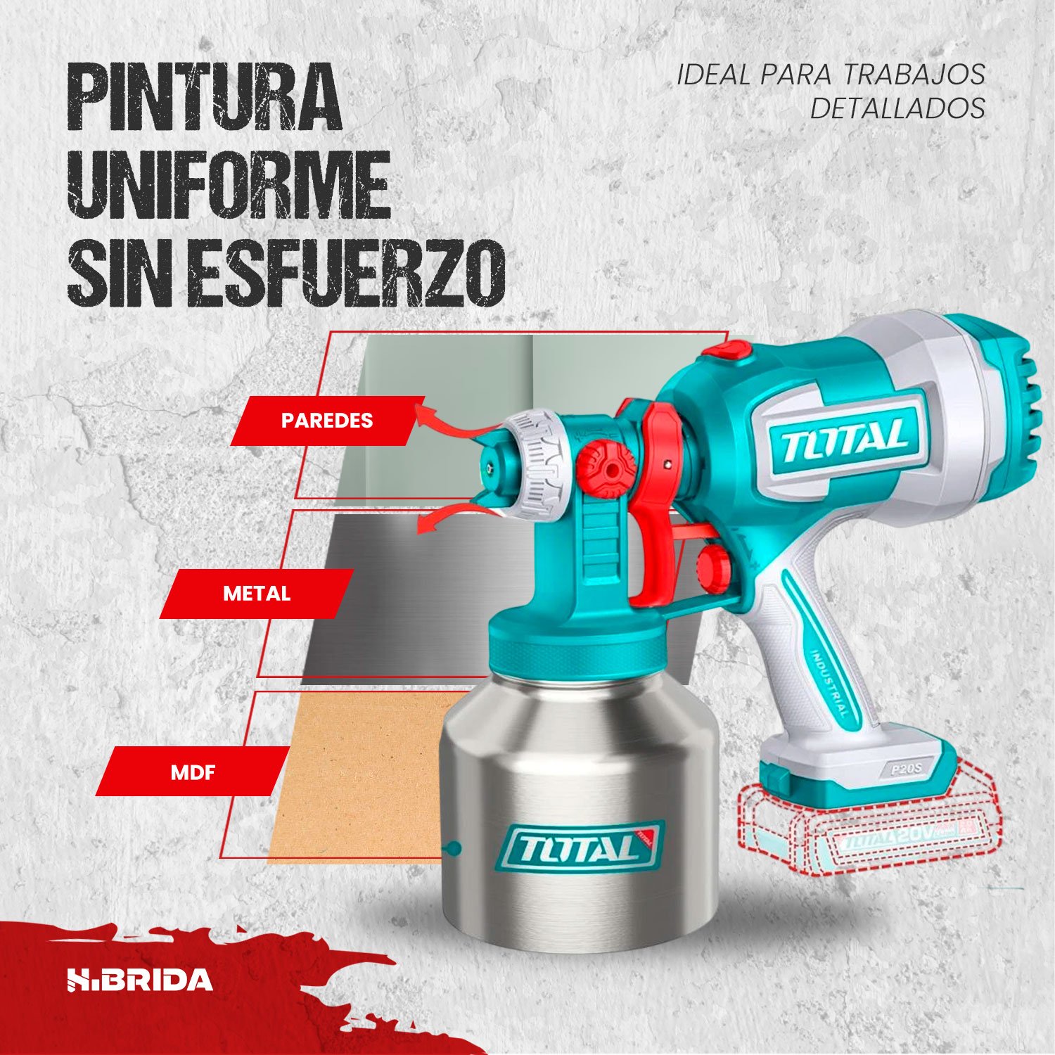 Pistola Para Pintar Inalámbrica 20v Total Alta Precisión - Imagen 5