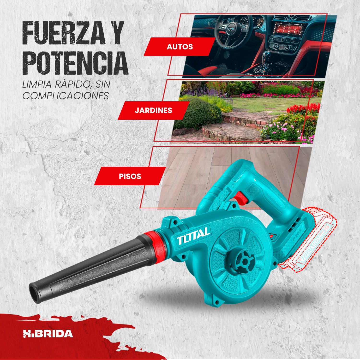 Sopladora De Aire Inalámbrica 20v Brushless Total - Imagen 5