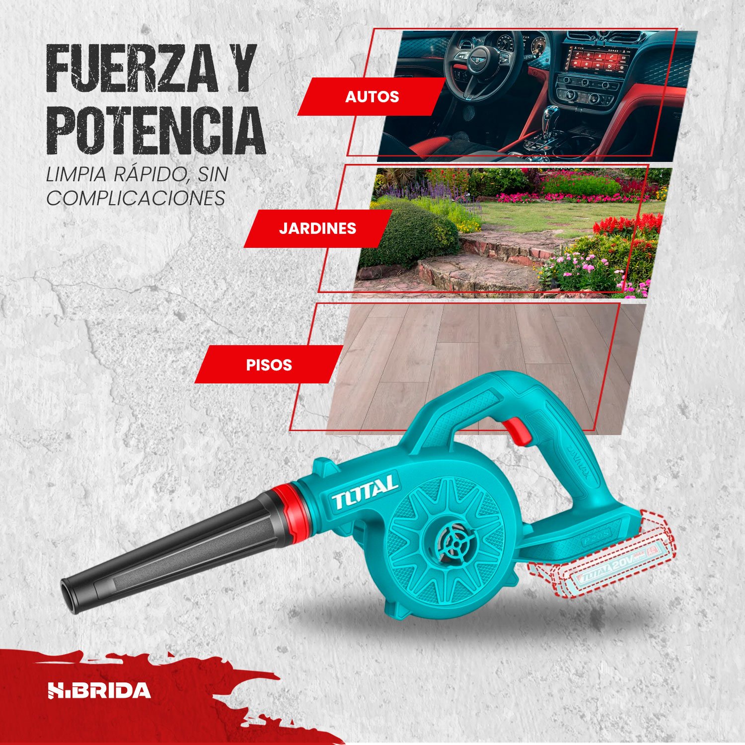 Sopladora De Aire Inalámbrica 20v Total + 1bat/cargador - Imagen 6
