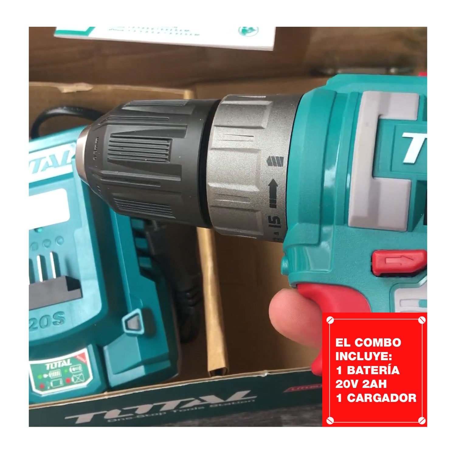 Taladro Atornillador 20v + Nivel Láser Verde 16 Niveles - Imagen 3