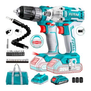 Llave De Impacto 20V Brushless + Taladro Atornillador + 1Bat + Maleta + 21 Accesorios