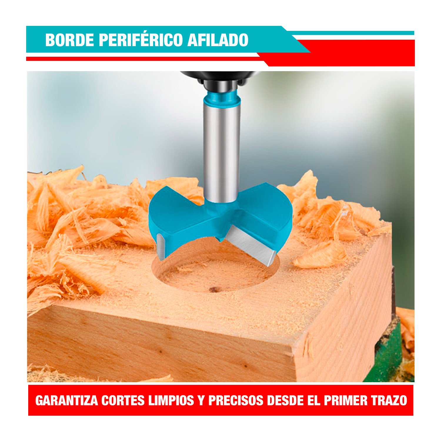 Combo Broca Forstner + 4bisagras Bidimensionales 110° Madera - Imagen 3