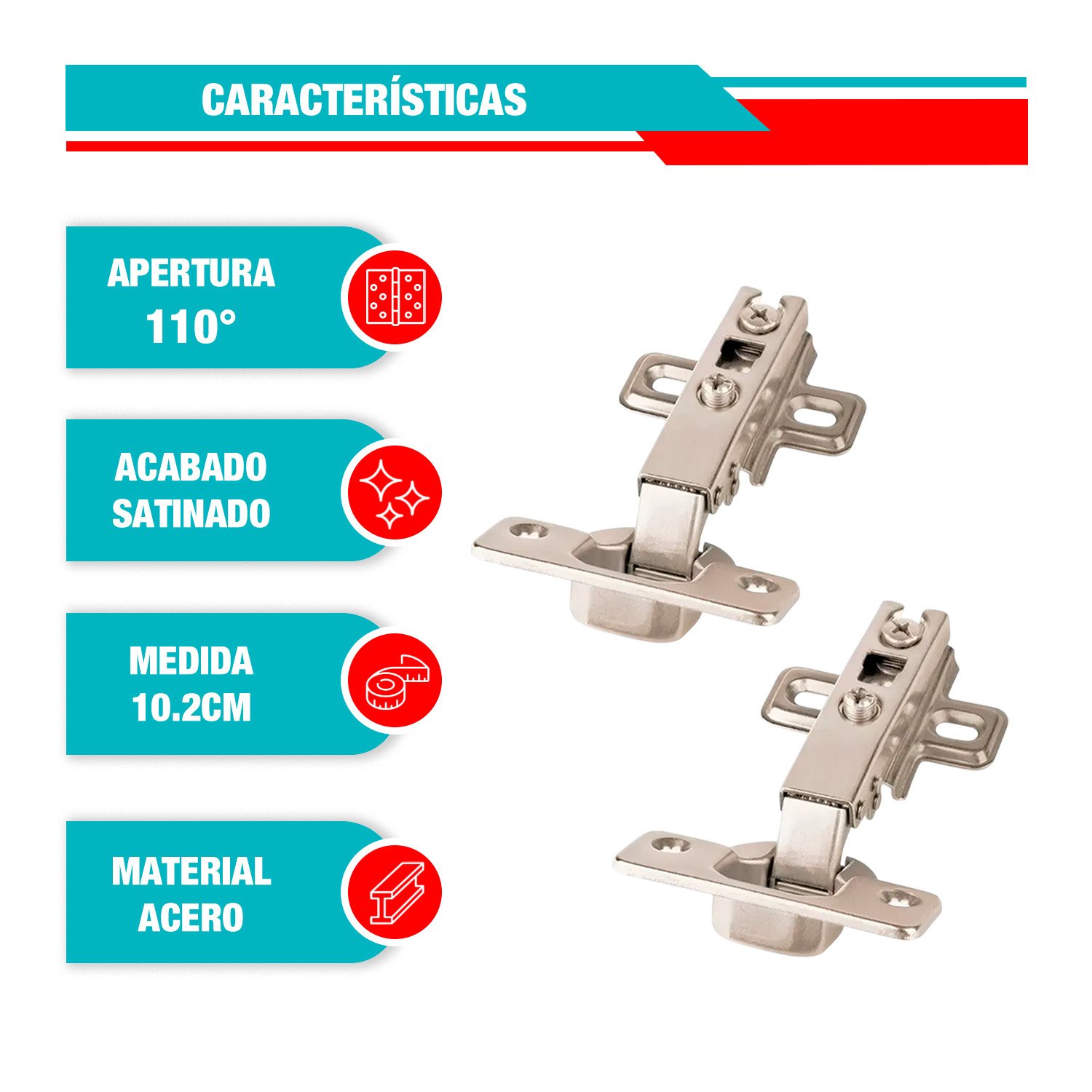 Combo Broca Forstner + 4bisagras Bidimensionales 110° Madera - Imagen 7