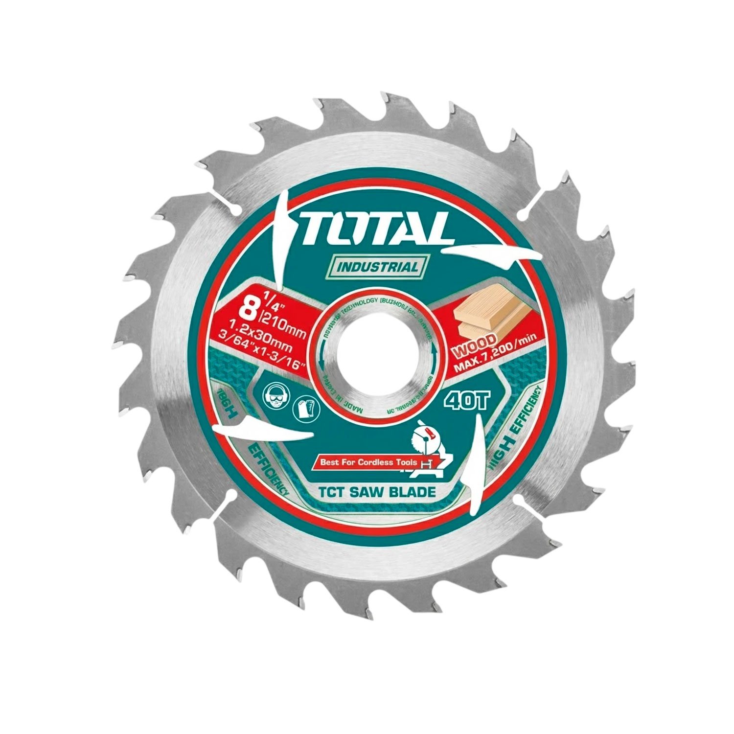 Disco Sierra Circular Total 210mm 40t Dientes Profesional