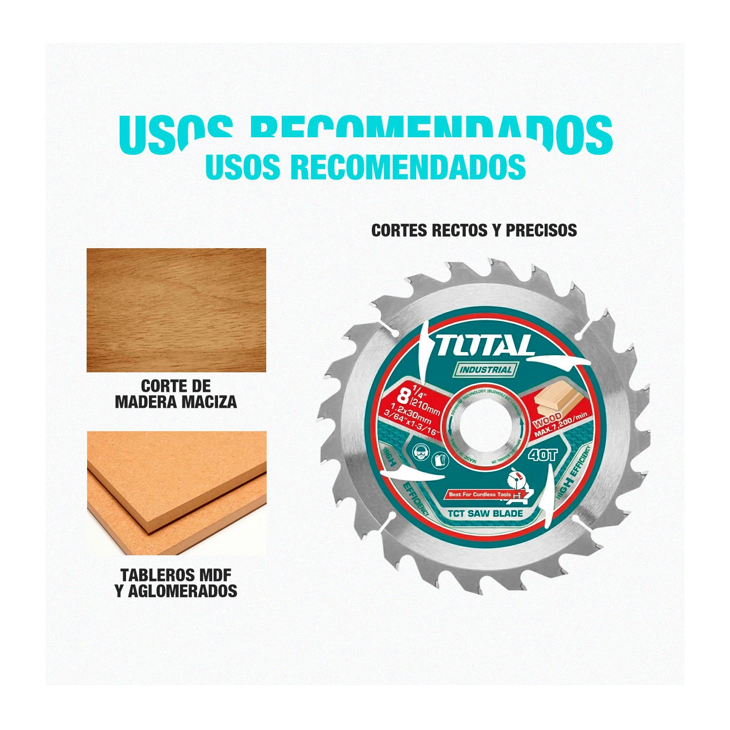 Disco Sierra Circular Total 210mm 40t Dientes Profesional - Imagen 6