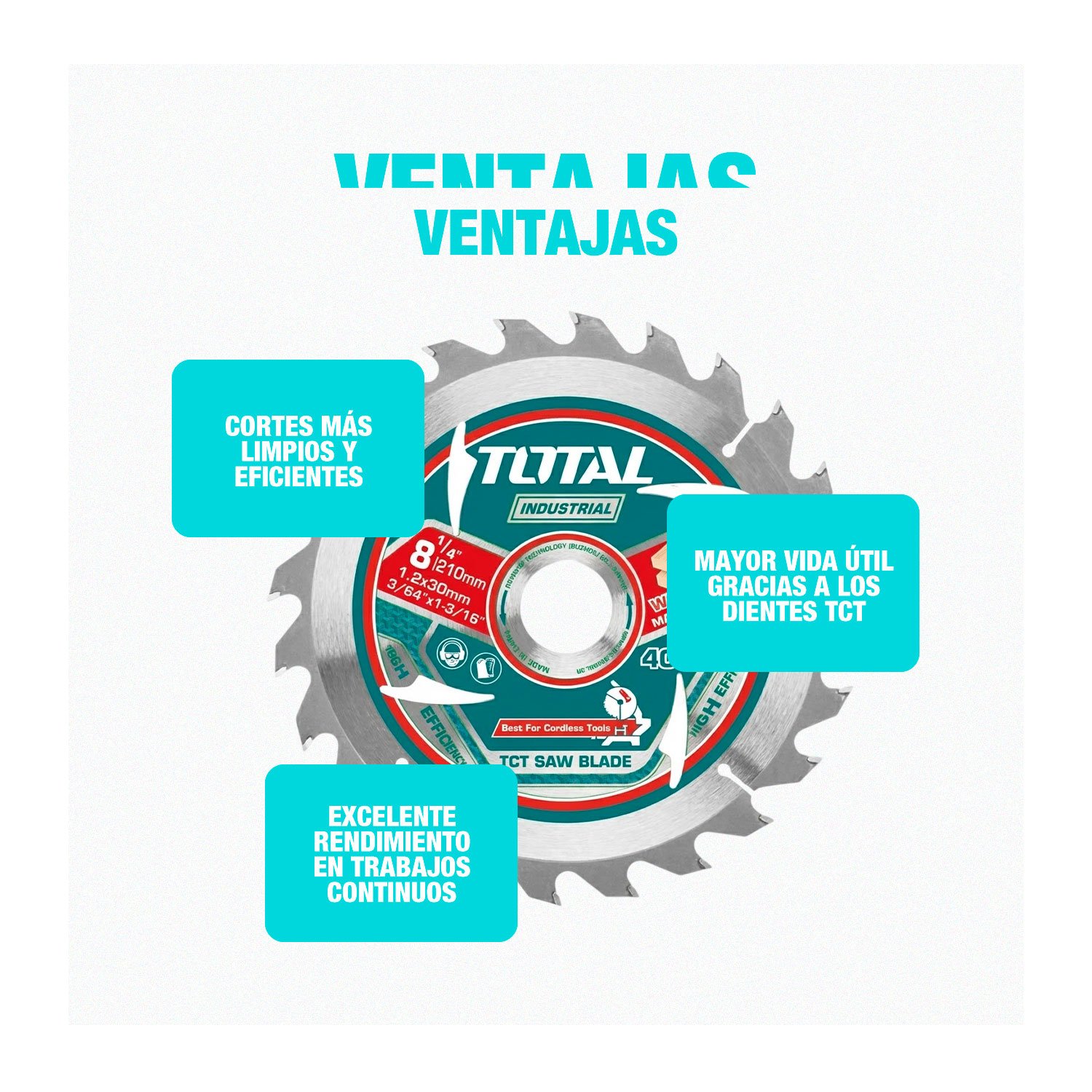 Disco Sierra Circular Total 210mm 40t Dientes Profesional - Imagen 8