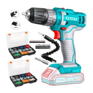 COMBO TALADRO ATORNILLADOR 3/8'' + FULLSET + 2 ORGANIZADORES TURQUESA