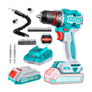Taladro Atornillador Brushless 20v Total + 1 Batería/cargador + Accesorios