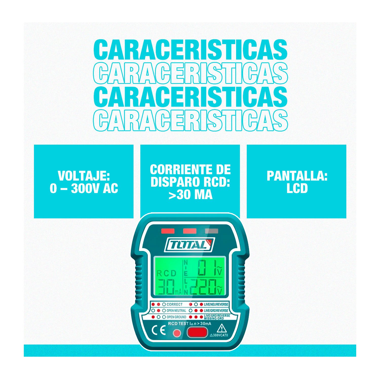 Probador De Escuche Eléctricos Total 220v Con Prueba Rcd - Imagen 3
