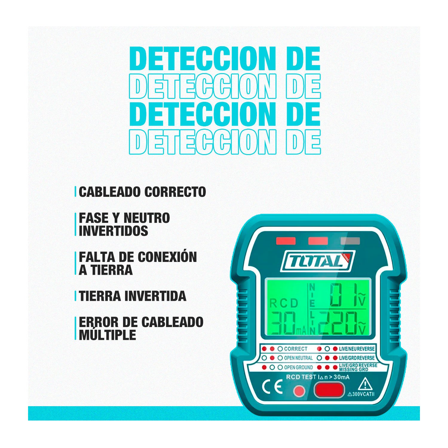 Probador De Escuche Eléctricos Total 220v Con Prueba Rcd - Imagen 4