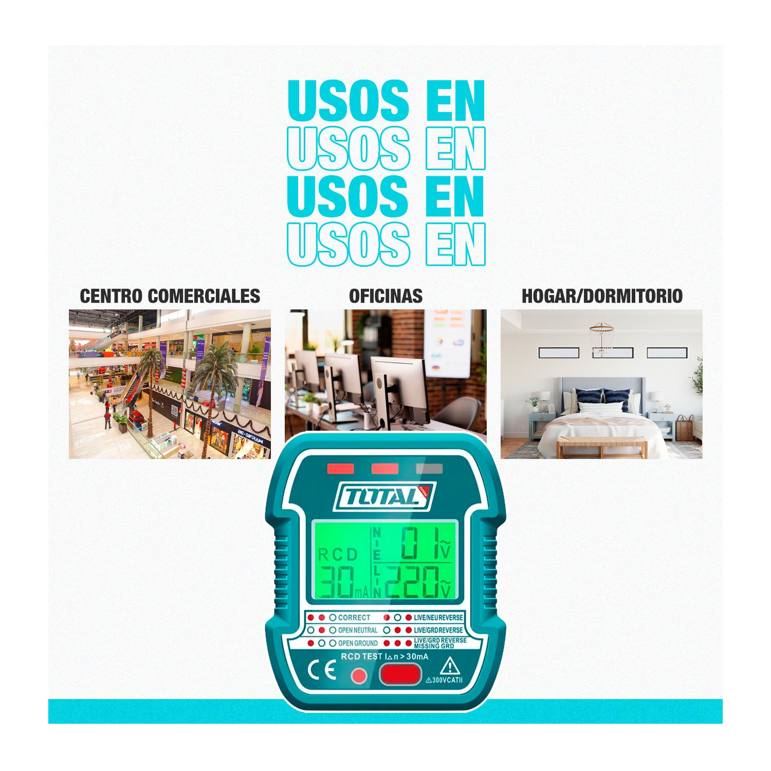 Probador De Escuche Eléctricos Total 220v Con Prueba Rcd - Imagen 5