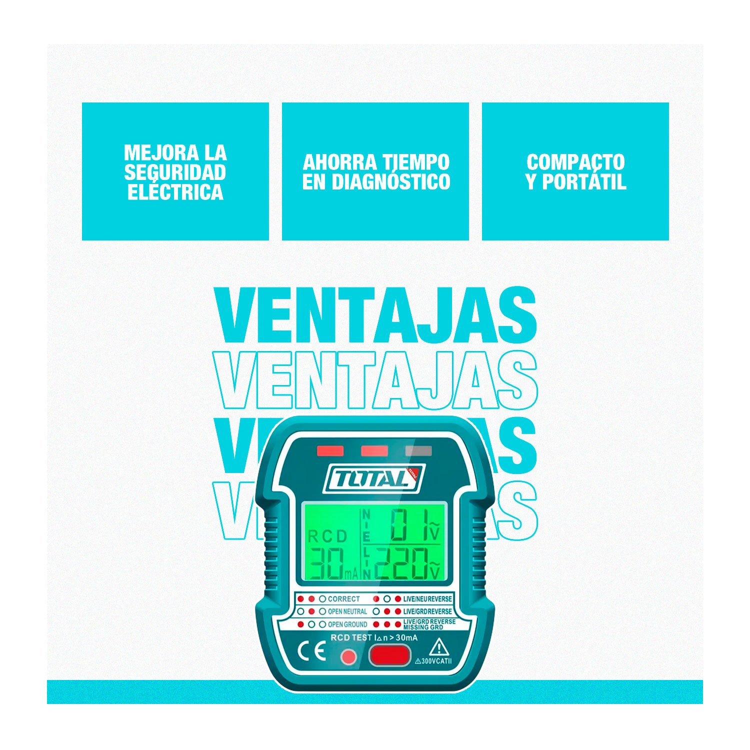 Probador De Escuche Eléctricos Total 220v Con Prueba Rcd - Imagen 6