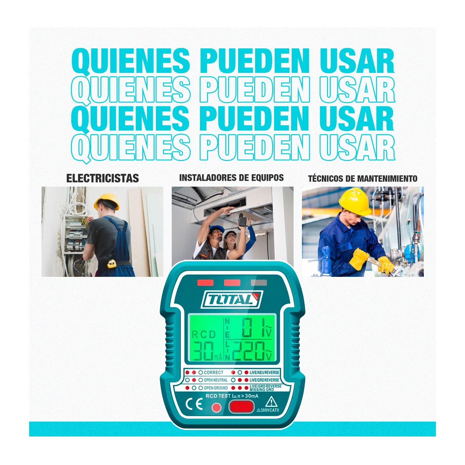 Probador De Escuche Eléctricos Total 220v Con Prueba Rcd - Imagen 7