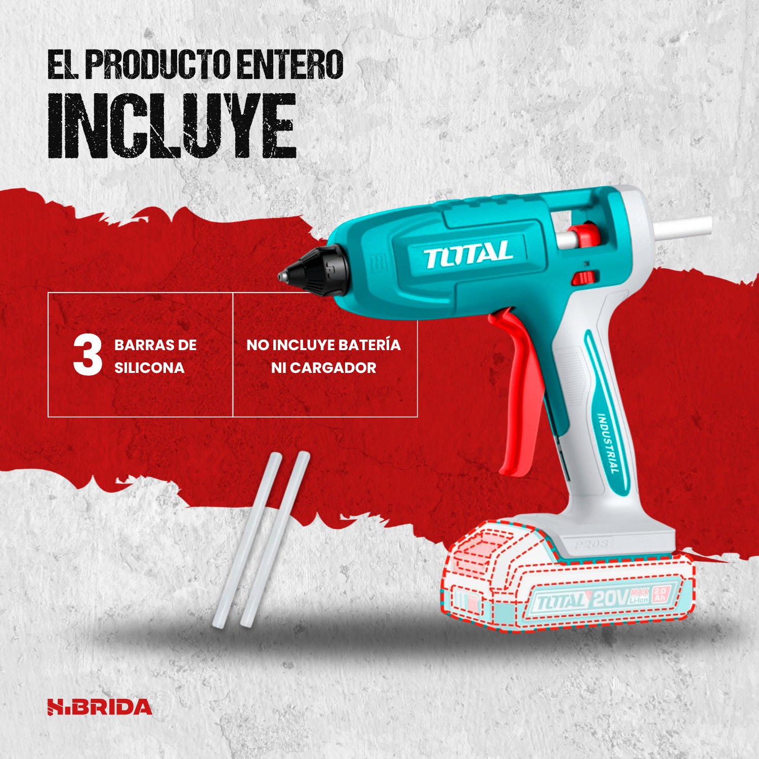 Pistola De Silicona Inalámbrica 20v 17-20g/min Con Acces. - Imagen 2