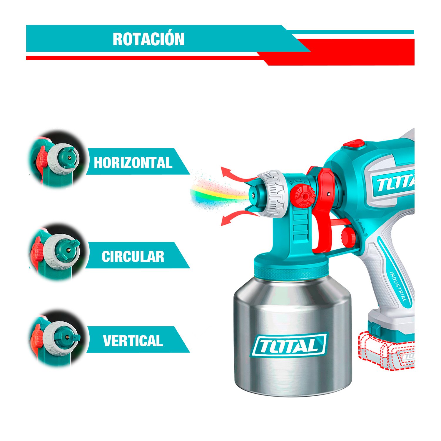 Pistola De Pintar 800ml Inlámbrica 20v Con Bat./ Carg. Total - Imagen 5