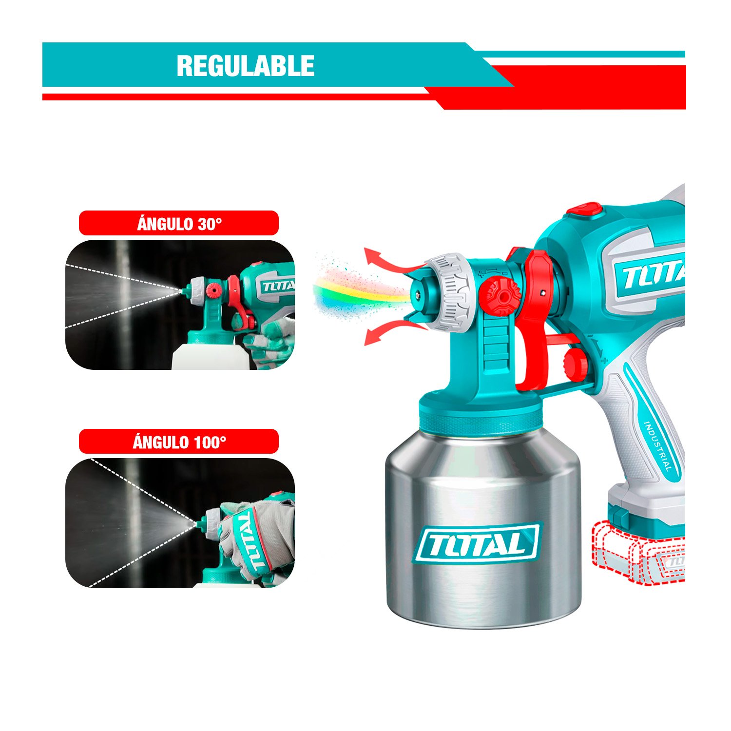 Pistola De Pintar 800ml Inlámbrica 20v Con Bat./ Carg. Total - Imagen 6