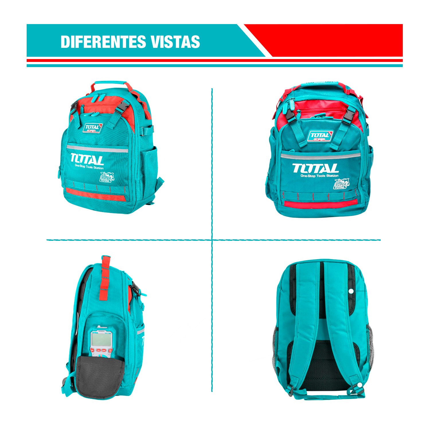 Mochila Porta Herramientas Máx.8 Kg Bolsillos Exter./inter. - Imagen 8