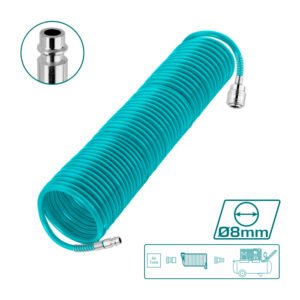 Manguera Para Compresor 15 Metros 8mm Conectores 1/4'' Total