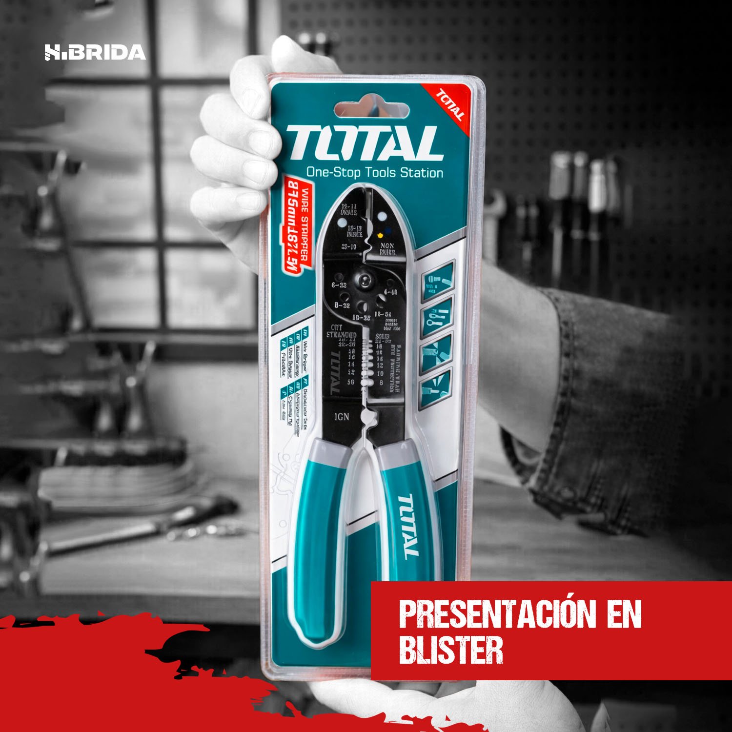 Alicate Pelacables 8.5'' Corta Cable Multifunción TOTAL - THT15851 - Imagen 7