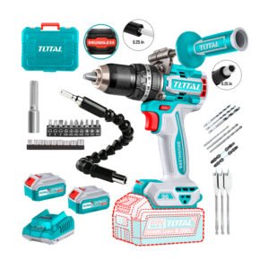 Taladro Percutor Brushless Total 20v 96nm + 2 baterias 4.0ah