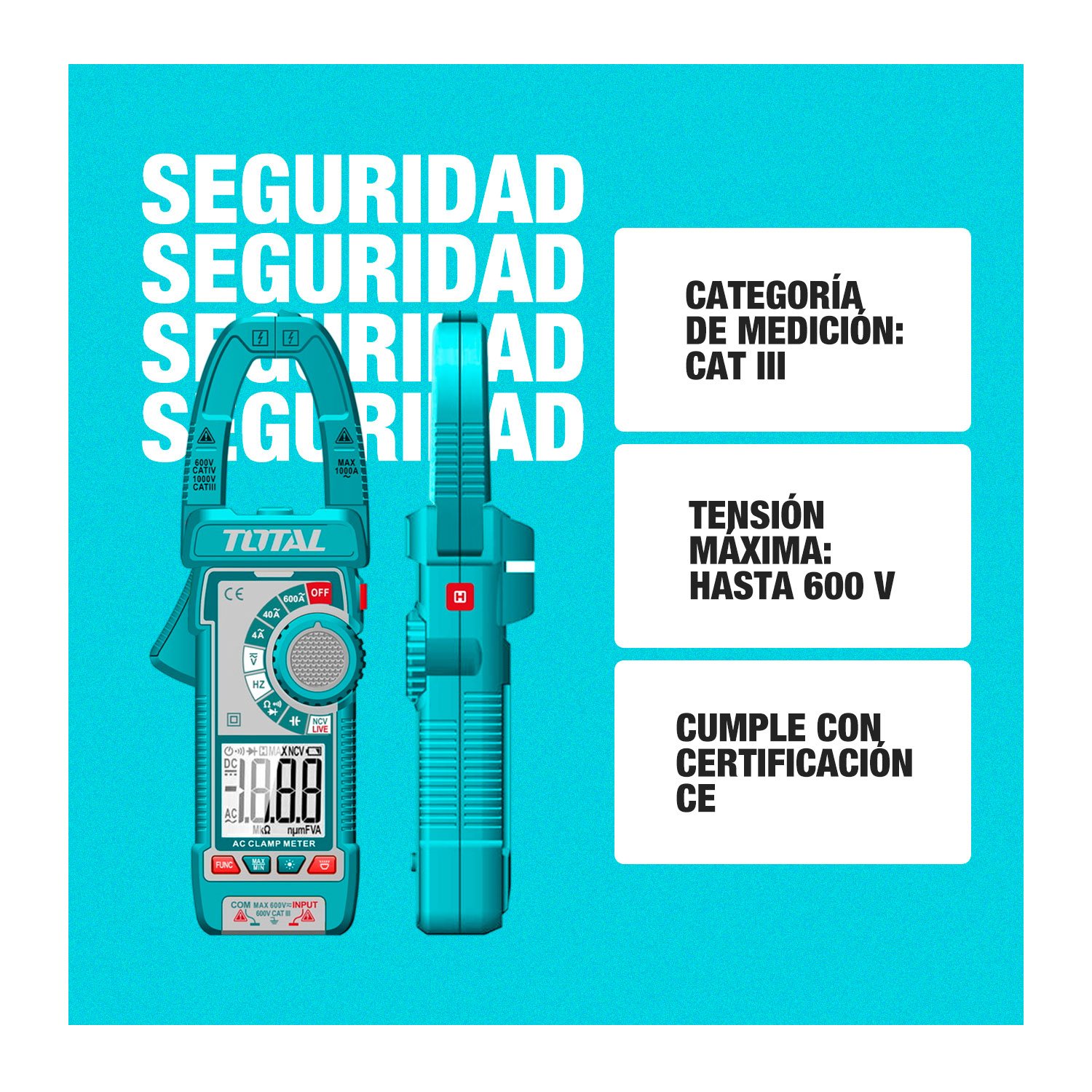 Pinza Amperimétrica Ac 600a 4000 Cuentas - Imagen 5