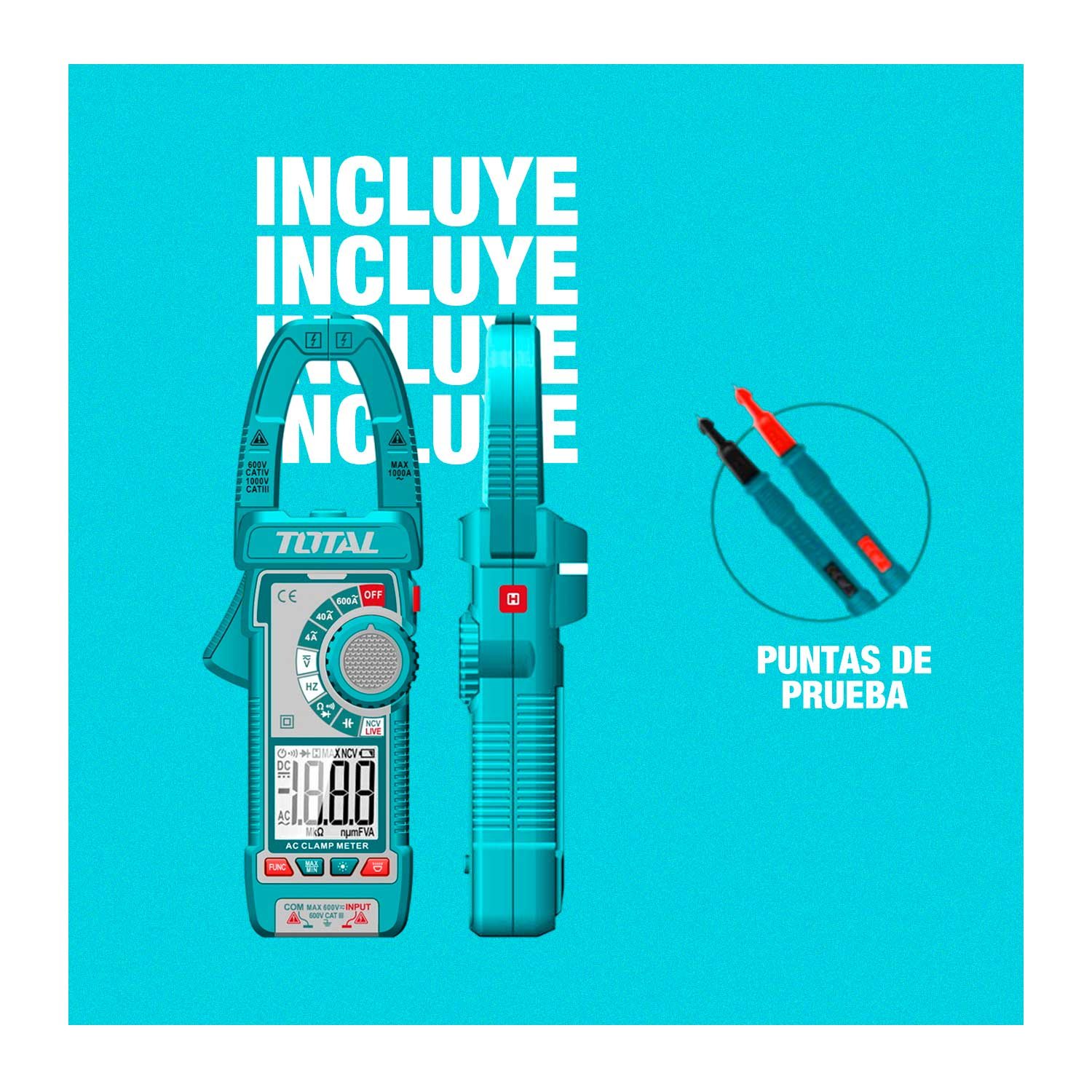 Pinza Amperimétrica Ac 600a 4000 Cuentas - Imagen 8