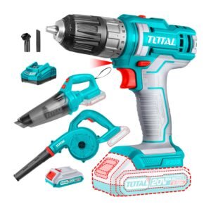 COMBO SOPLADORA + ASPIRADORA + TALADRO ATORNILLADOR TOTAL TURQUESA