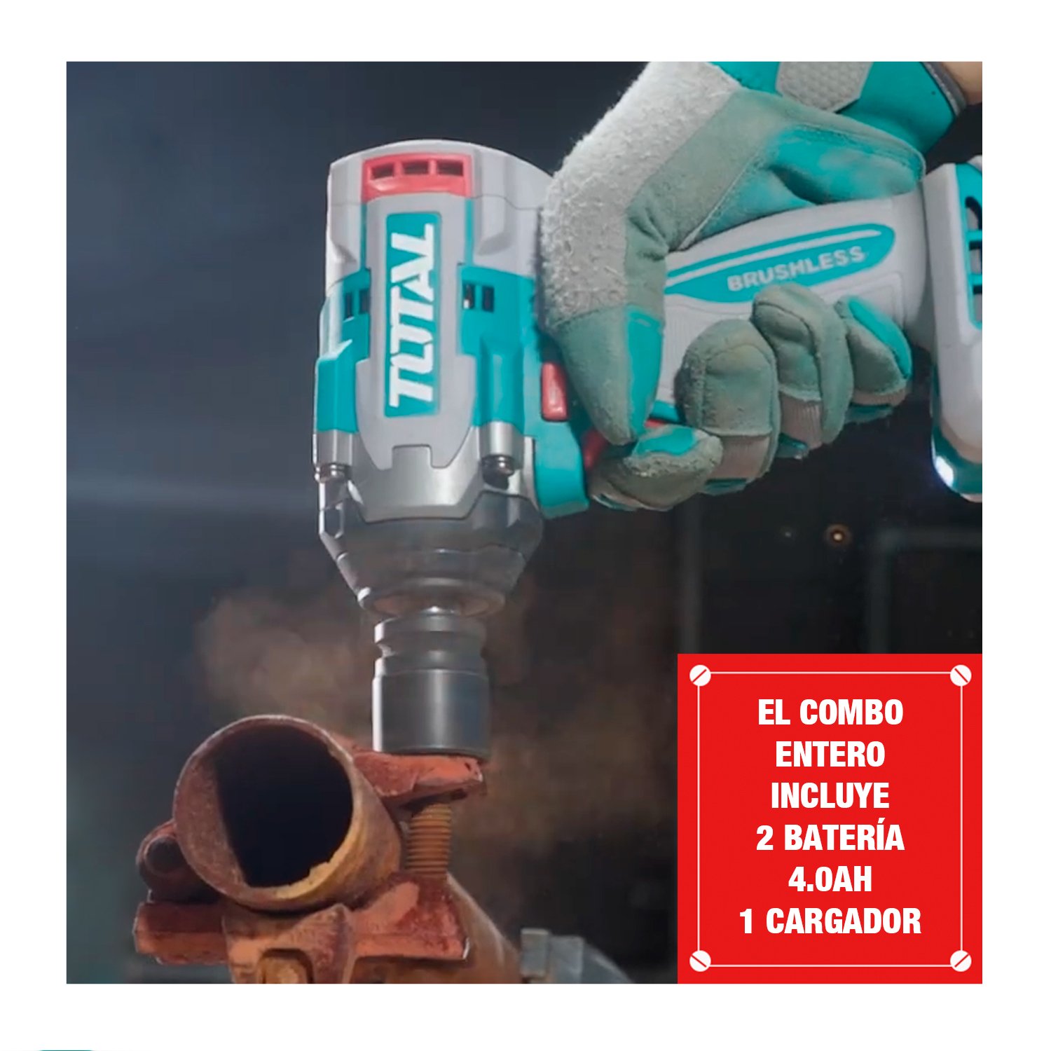COMBO 3 EN 1 LLAVE IMPACTO + RATCHET 65NM + LINTERNA TOTAL TOSLI250981 - Imagen 2