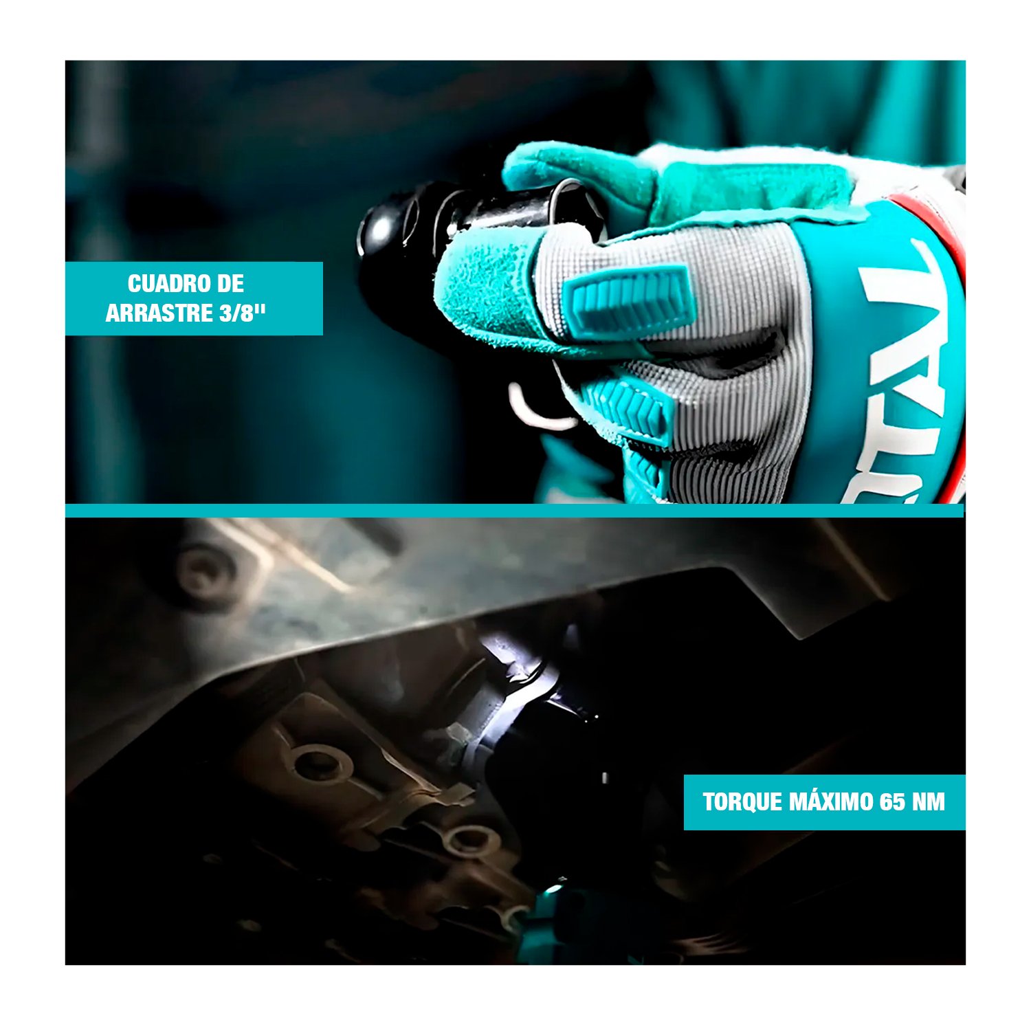 COMBO 3 EN 1 LLAVE IMPACTO + RATCHET 65NM + LINTERNA TOTAL TOSLI250981 - Imagen 6