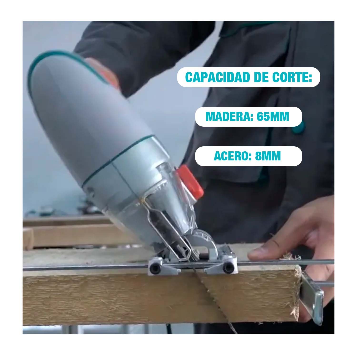 COMBO TALADRO ATORNILLADOR 45NM + SIERRA CALADORA 800W TOTAL TURQUESA 50 HZ / 60HZ - Imagen 7