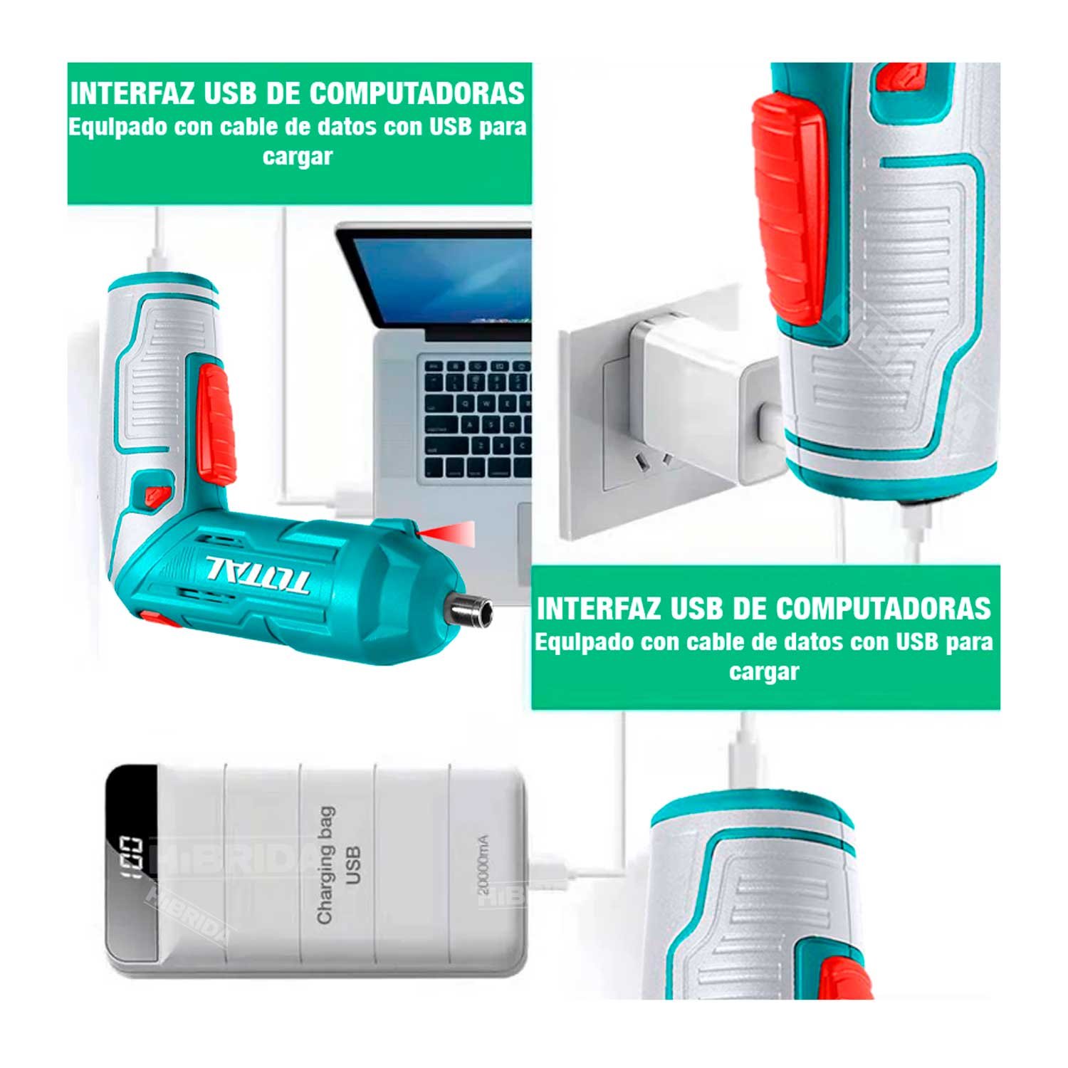ATORNILLADOR INALÁMBRICO 4V MINI DESTORNILLADOR TOTAL CABLE - Imagen 7