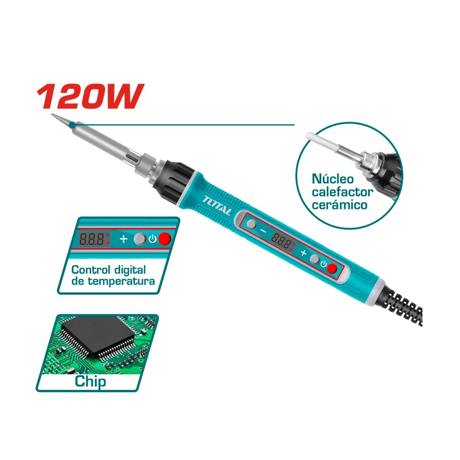 COMBO PISTOLA SILICONA+8 SILICONAS+CAUTIN 120W+MULTITESTER - Imagen 5