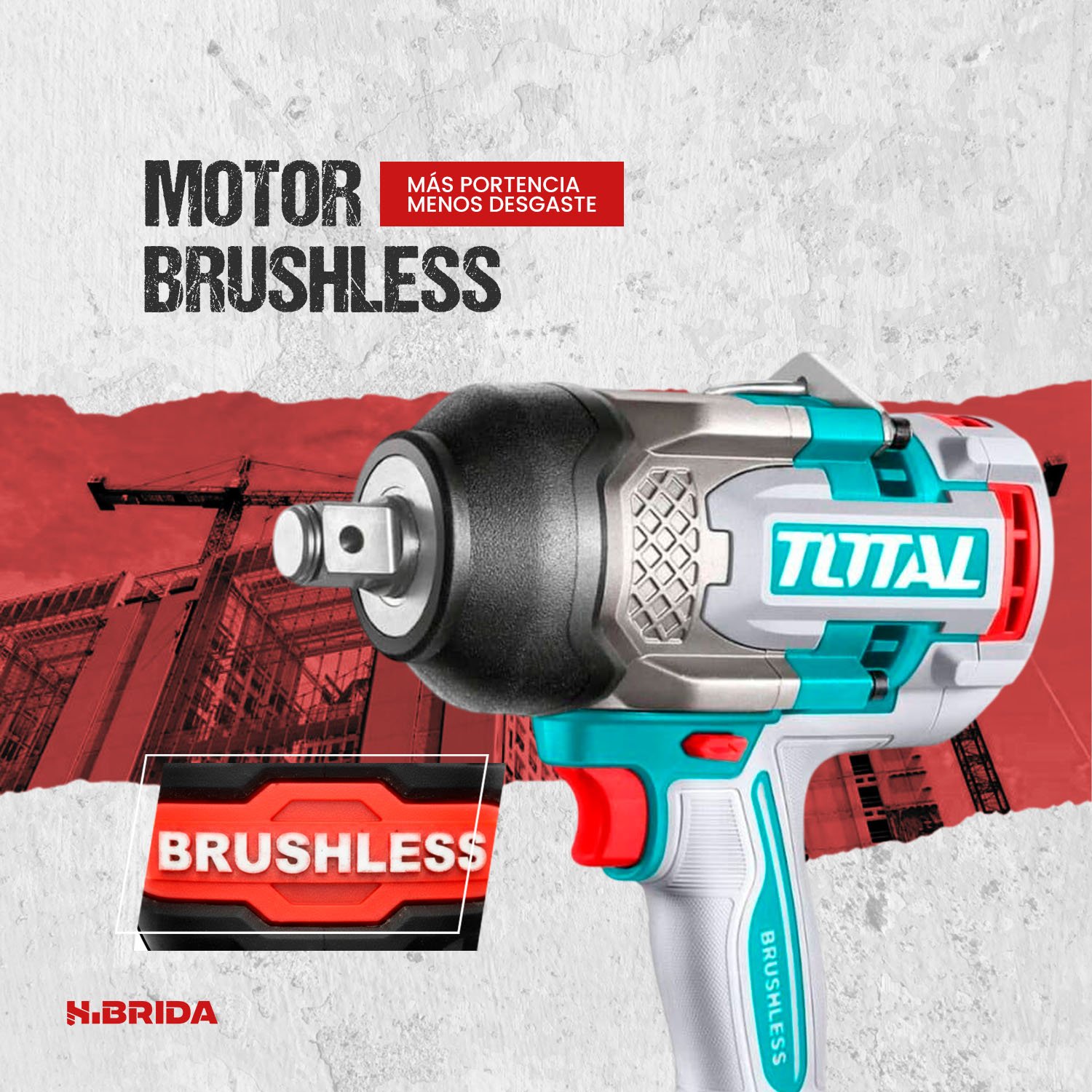 Llave de Impacto 1350Nm 3/4'' Brushless TOTAL - TIWLI201351 - Imagen 8